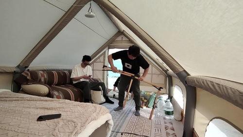 收帐篷视频,户外露营的温馨回忆